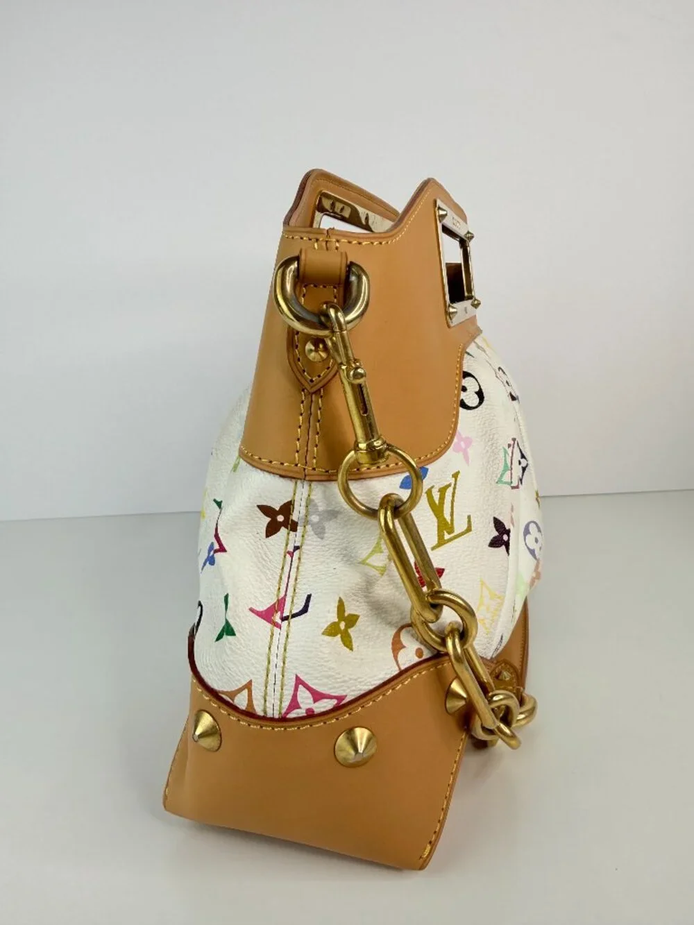 louis vuitton judy handbag monogram multicolor white